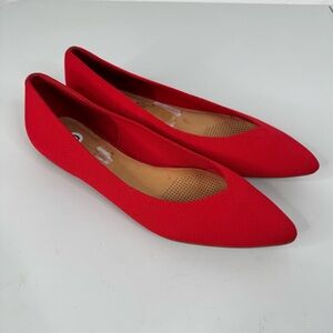 Corso Como Julia Knit Pointed Ballerina Flat‎ in Red Size 10
